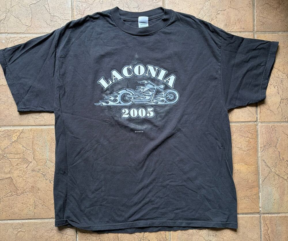 Vintage 2005 Laconia Weirs Beach Motorcycle Bike Week T-Shirt XL Double Sided